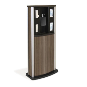 Series 900 Standard Infection Control Kiosk, Wood Grain Finish - Braeside Displays